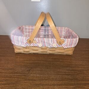 2004 Longaberge  Gathering Basket W/ Double Swing Handles Protector Liner